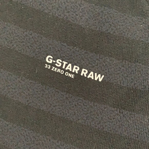 G-STAR MEDIUM HOODED SWEATER BLACK AND GREY STRIPED - Picture 3 of 5